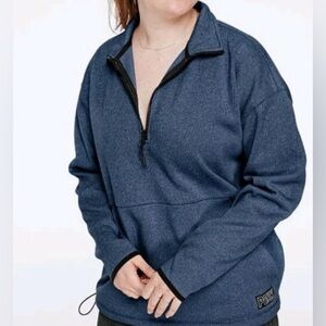 PINK Victoria's Secret Women's Blue Zip Up Sweater